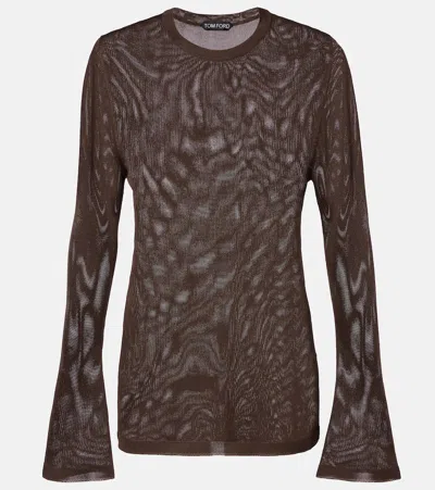 Tom Ford Knitted Top In Brown