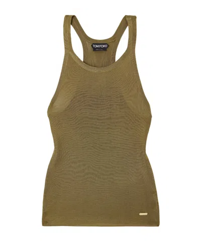 Tom Ford Knitted Vest In Green