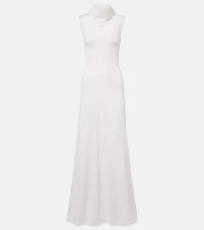 Tom Ford Knitted Wool Maxi Dress In White