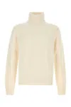 Tom Ford Cashmere Turtleneck Sweater With Ribbed Cuffs And Hem In Neutral