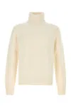 Tom Ford Cashmere Turtleneck Sweater With Ribbed Cuffs And Hem In Neutral