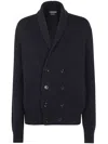Tom Ford Shawl Collar Double-breasted Front Pockets Ribbed Texture In Blue