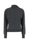 Tom Ford Wrap Collar Cashmere Blend Sweater In Gray