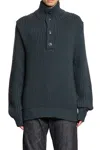 Tom Ford Maglione A Mezza Abbottonatura In Lana Cashmere In Green