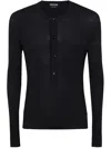 Tom Ford Short-button Fastening T-shirt In Black