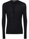 Tom Ford Short-button Fastening T-shirt In Black