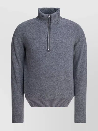 Tom Ford Knitwear Ribbed Collar Cuffs Hem In Gray