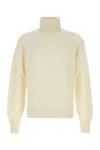 Tom Ford Cashmere Turtleneck Sweater With Ribbed Cuffs And Hem In Neutral