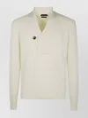 Tom Ford Knitwear With Shawl Collar And Button Detail In Neutral