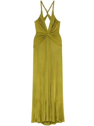 Tom Ford Knot-detail Maxi Dress In Green