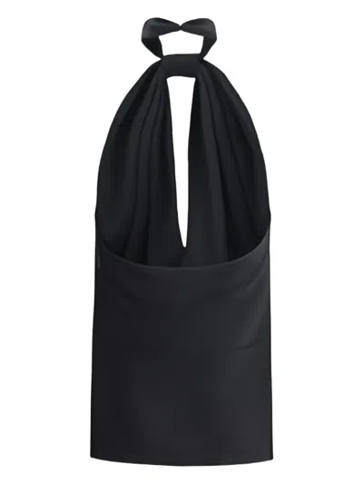 Tom Ford Knotted Halter Neck Top In Black