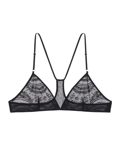 Tom Ford Sheer Lace Triangle Bra In Black