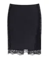Tom Ford Women Silk Skirt With Lace Inserts In Black