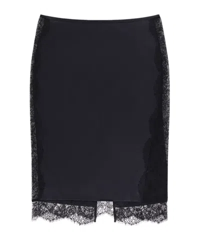TOM FORD TOM FORD LACE DETAILED ZIPPED SKIRT