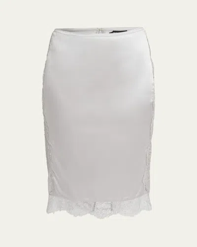 Tom Ford Lace-inset Stretch Crepe Satin Skirt