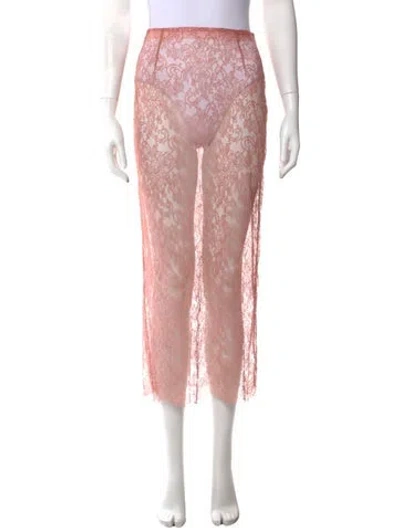 Pre-owned Tom Ford Lace Long Skirt In Pink
