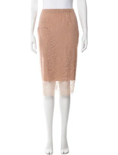Pre-owned Tom Ford Lace Midi Length Skirt In Pink
