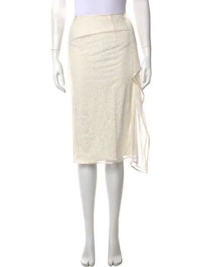 Pre-owned Tom Ford Lace Midi Length Skirt In White
