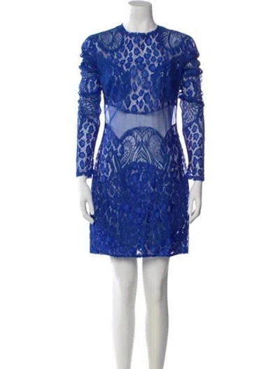 Pre-owned Tom Ford Lace Mini Dress W/ Tags In Blue