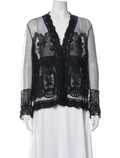 Pre-owned Tom Ford Lace Pattern Evening Jacket In Black