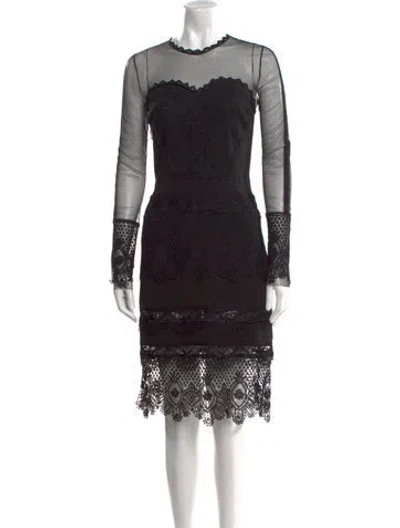 Pre-owned Tom Ford Lace Pattern Knee-length Dress In Black