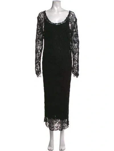 Pre-owned Tom Ford Lace Pattern Midi Length Dress In Black