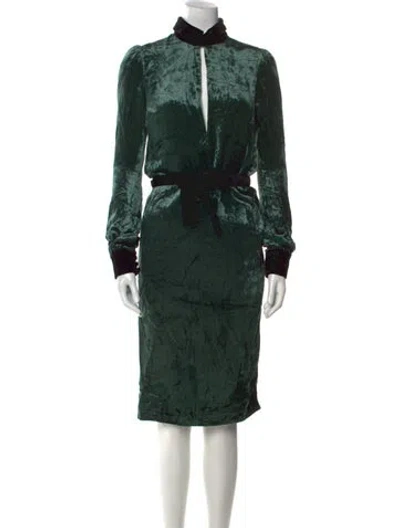 Pre-owned Tom Ford Lace Pattern Midi Length Dress In Green