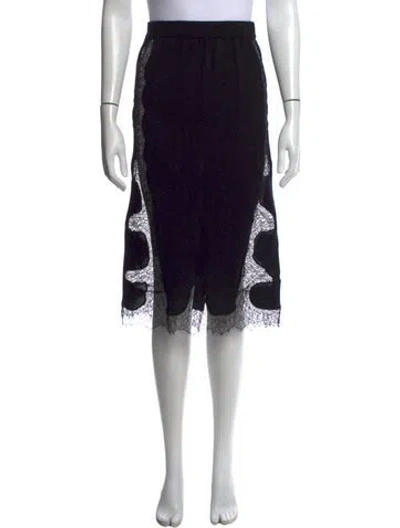 Pre-owned Tom Ford Lace Pattern Midi Length Skirt In Black