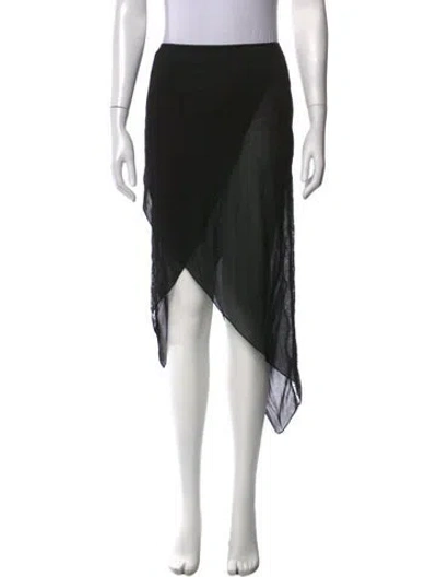 Pre-owned Tom Ford Lace Pattern Midi Length Skirt In Black