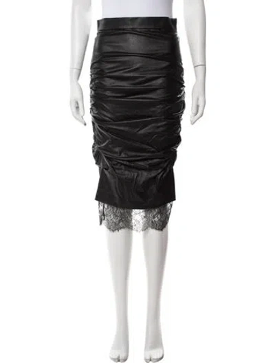 Pre-owned Tom Ford Lace Pattern Midi Length Skirt In Black