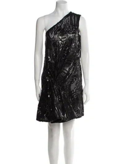 Pre-owned Tom Ford Lace Pattern Mini Dress In Black
