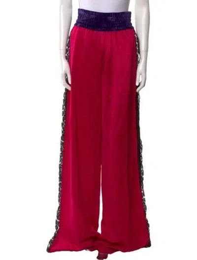 Pre-owned Tom Ford Lace Pattern Wide Leg Pants In Purple