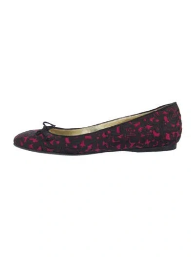Pre-owned Tom Ford Lace Printed Ballet Flats In Blue