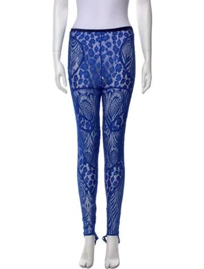 Pre-owned Tom Ford Lace Skinny Leg Pants In Blue