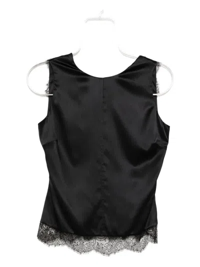 Tom Ford Satintop Mit Spitzeneinsätzen In Black