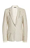 Tom Ford Lace-trimmed Sequined Silk Georgette Blazer In Orange
