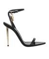 Tom Ford Black Sandals With Metal Heel And Padlock In Leather Woman In Black