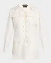 Tom Ford Lace-up Cotton And Silk-blend Twill Mini Dress In White