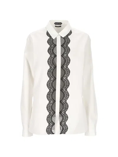 Tom Ford Lace-detail Shirt In White