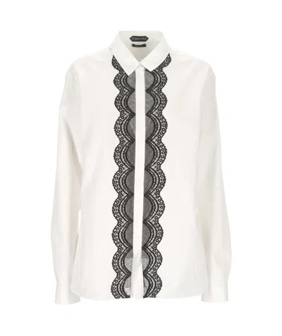 Tom Ford Lace-trim Shirt In White