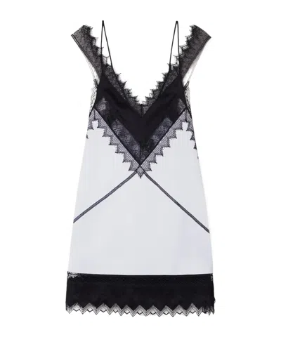 Tom Ford Lace-trimmed Wool And Silk-blend Mikado Mini Dress In White