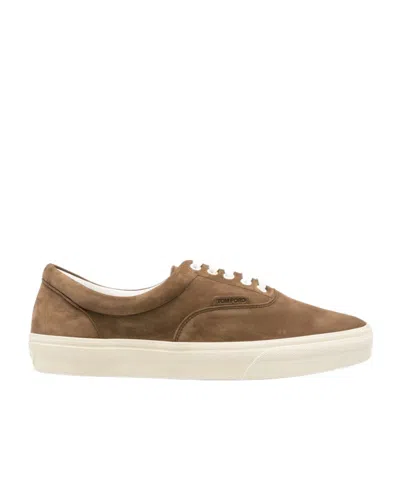 Tom Ford Lace-up Low-top Sneakers In Brown