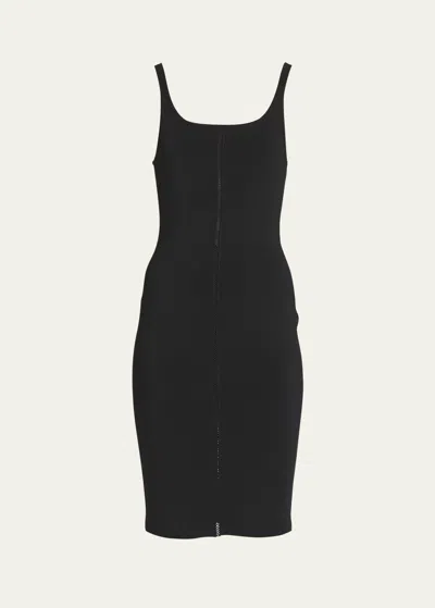Tom Ford Ladder Stitch Knit Midi Dress In Black
