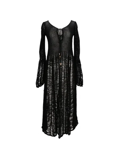 Tom Ford Ladder-stitch Maxi Dress In Black