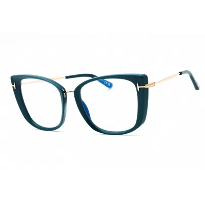 Tom Ford Ladies Blue Cat Eye Eyeglass Frames Ft5816b In Green