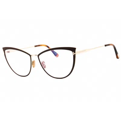 Tom Ford Ladies Brown Cat Eye Eyeglass Frames Ft5877b