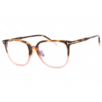 Tom Ford Ladies Brown Rectangular Eyeglass Frames Ft5778db In Multi