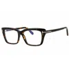 Tom Ford Ladies Brown Rectangular Eyeglass Frames Ft5894b