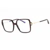 Tom Ford Ladies Brown Rectangular Eyeglass Frames Ft5915b