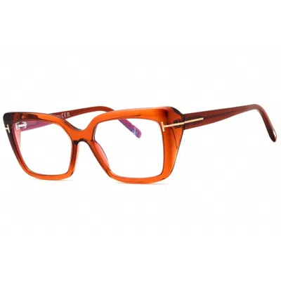 Tom Ford Ladies Brown Rectangular Eyeglass Frames Ft5991b